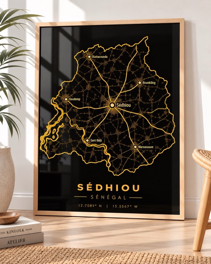 Carte Sédhiou — région du Sénégal en Or