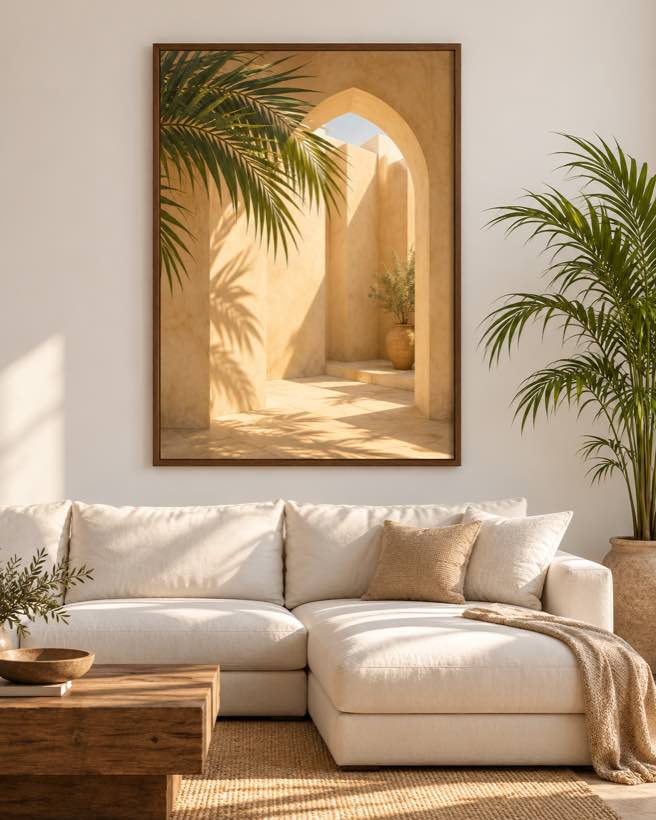 Tableau Seuil Ensoleillé — collection Riad Doré