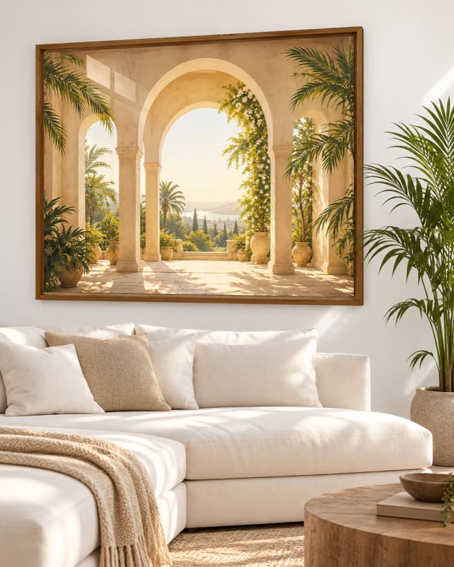 Tableau Arcade sur le Jardin — collection Riad Doré