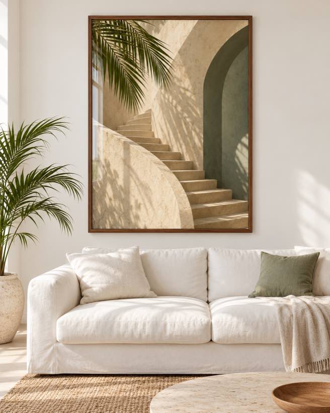 Tableau Escalier Blanc — collection Riad Doré