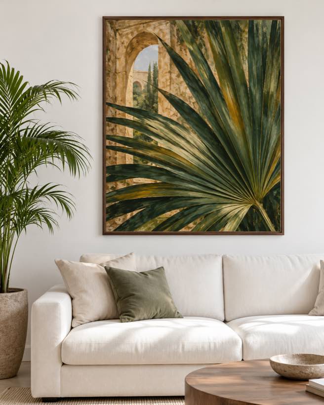 Tableau Palme Éventail — collection Riad Doré