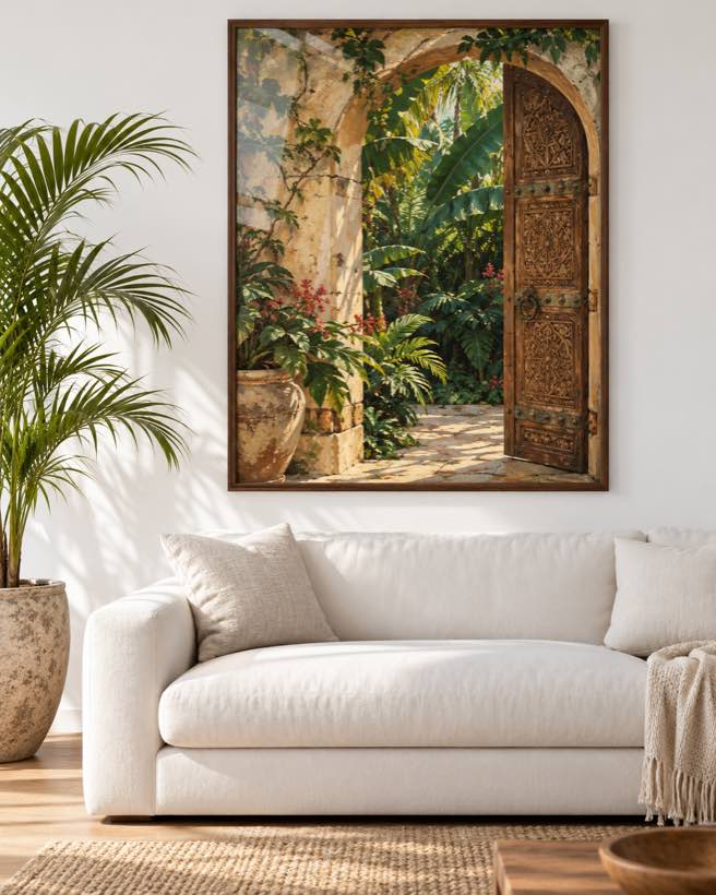 Tableau Porte du Jardin — collection Riad Doré