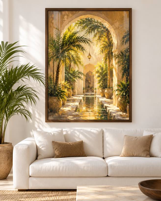 Tableau Allée des Fontaines — collection Riad Doré