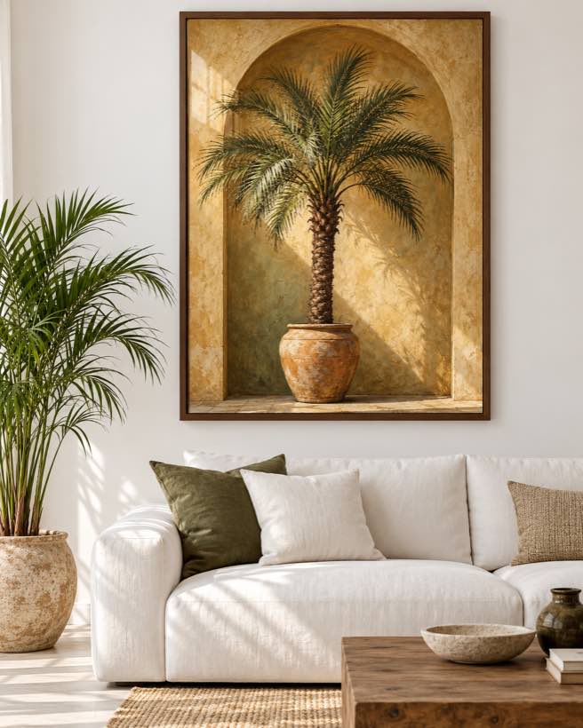 Tableau Palmier en Jarre — collection Riad Doré