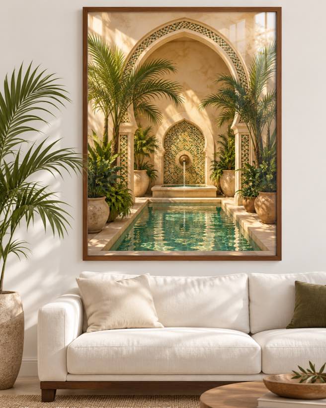 Tableau Fontaine de Zellige — collection Riad Doré