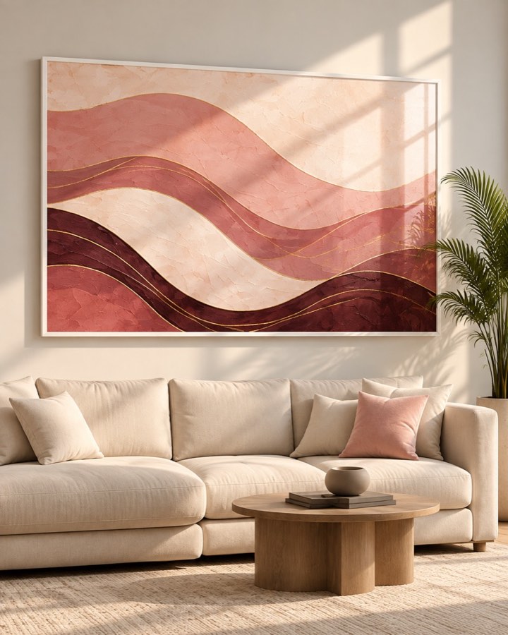 Tableau Vagues de Rose — collection Rose & Or