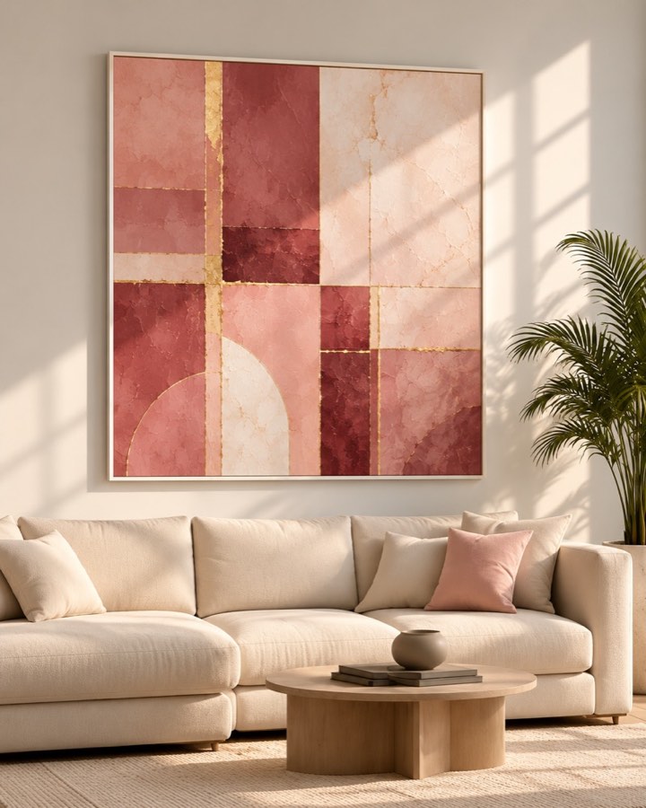 Tableau Équilibre Rose — collection Rose & Or