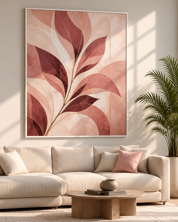 Tableau Flore Grenat — collection Rose & Or