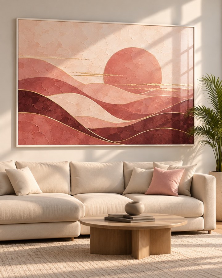 Tableau Dunes Roses — collection Rose & Or