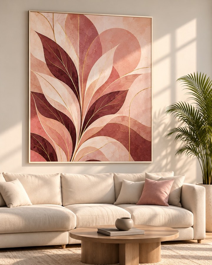Tableau Feuillage Doré — collection Rose & Or