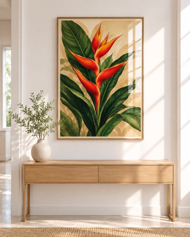 Tableau Héliconia Rouge — collection Tropical