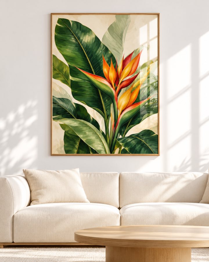 Tableau Héliconia Doré — collection Tropical