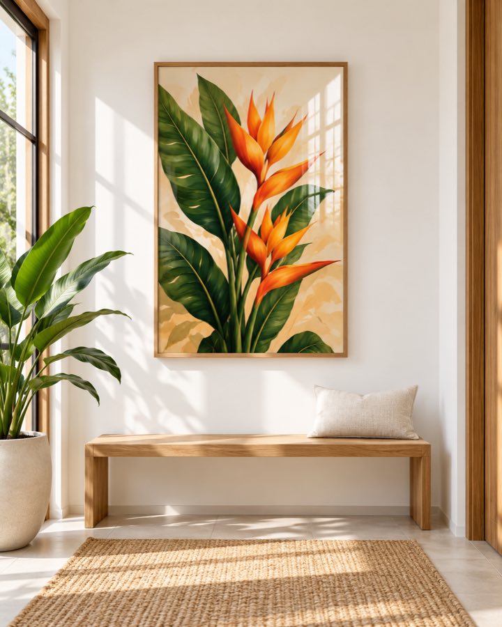 Tableau Strelitzia Orangé — collection Tropical