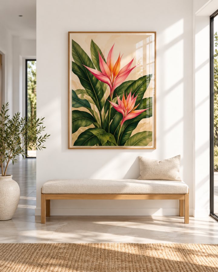 Tableau Fleurs Roses des Tropiques — collection Tropical