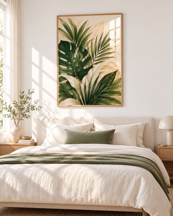 Tableau Palmes Vertes — collection Tropical