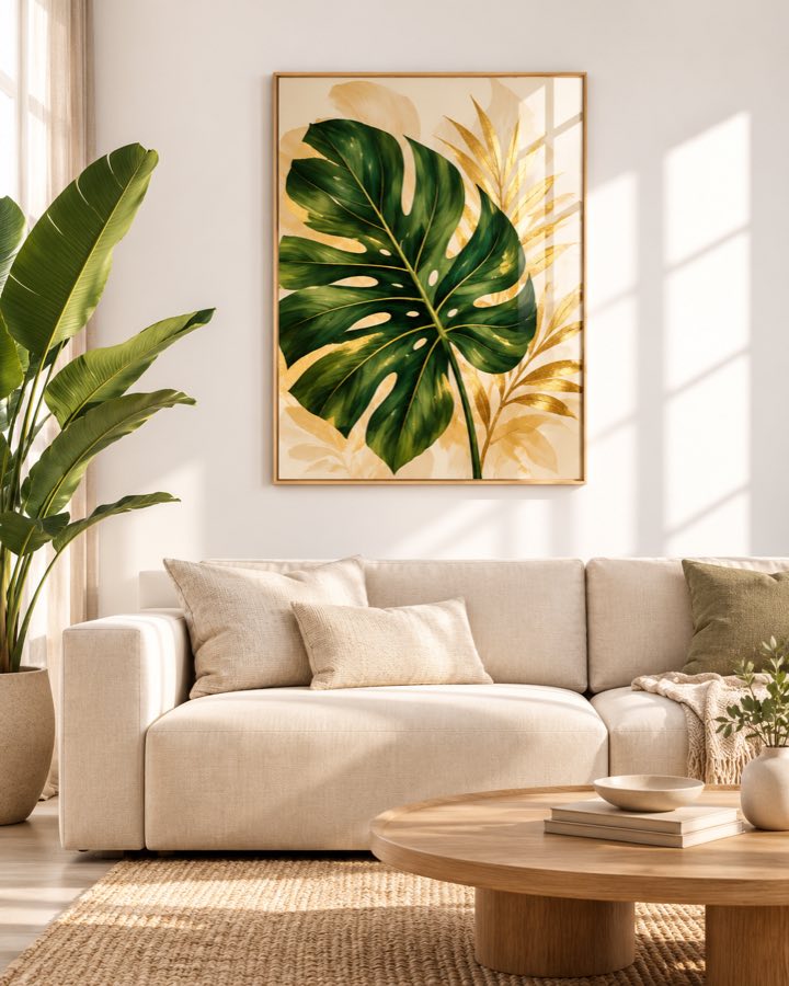 Tableau Monstera Doré — collection Tropical