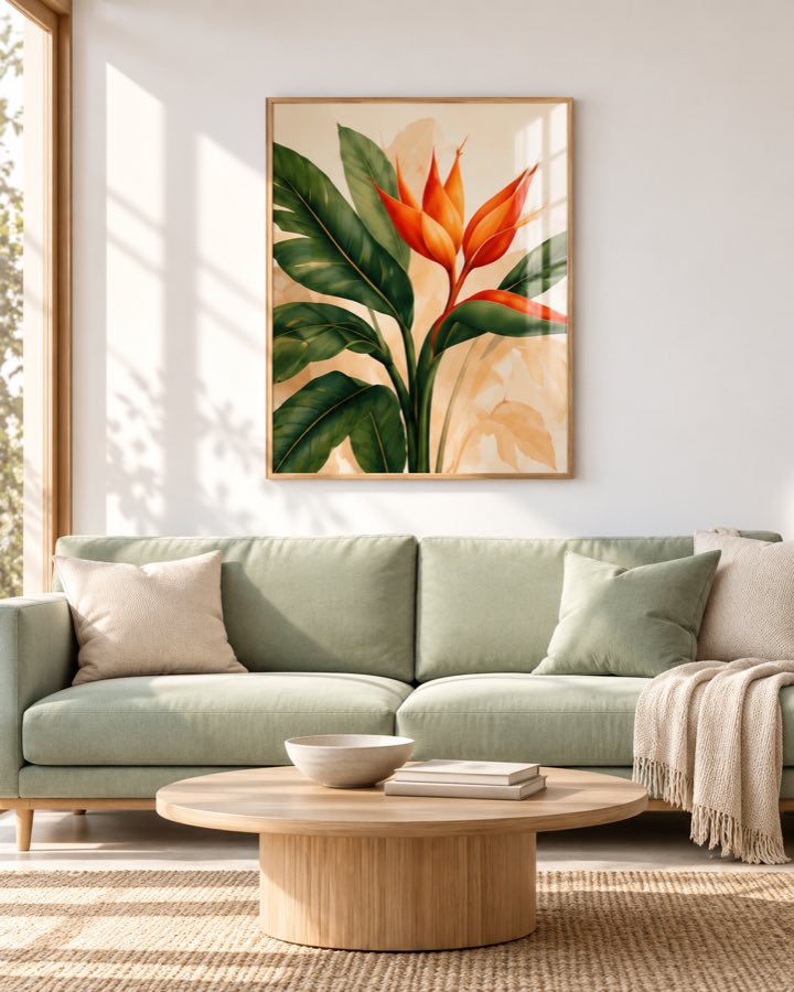 Tableau Strelitzia Vert — collection Tropical
