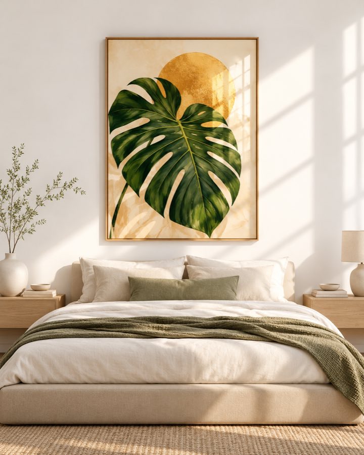 Tableau Monstera Soleil d'Or — collection Tropical