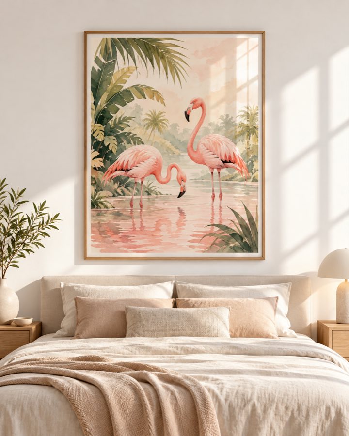 Tableau Flamants Roses — collection Tropical