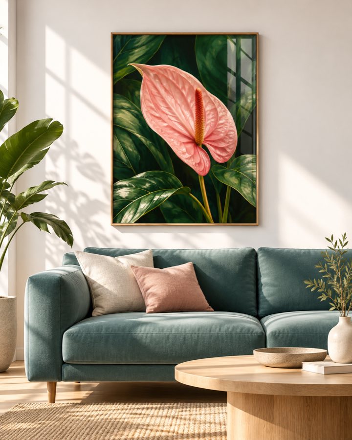Tableau Anthurium Poudré — collection Tropical