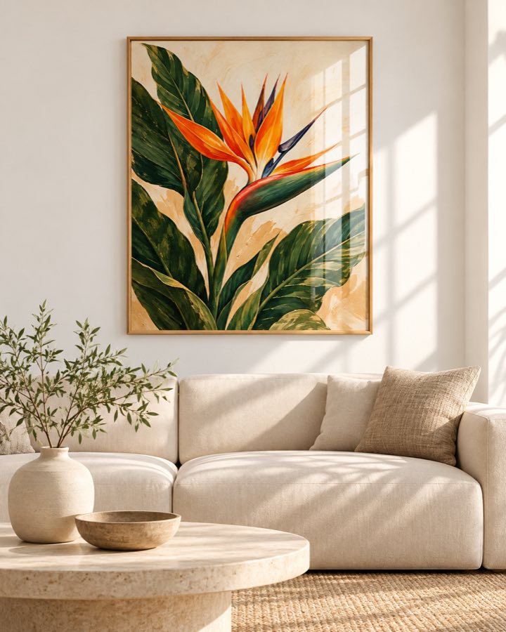 Tableau Strelitzia Lumière — collection Tropical