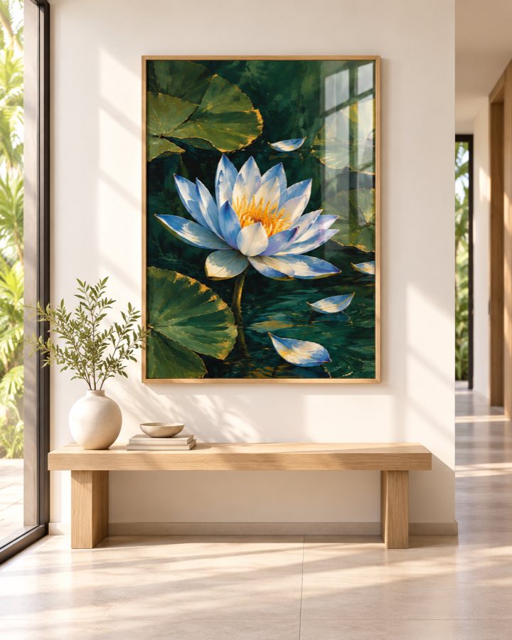 Tableau Lotus Bleu — collection Tropical
