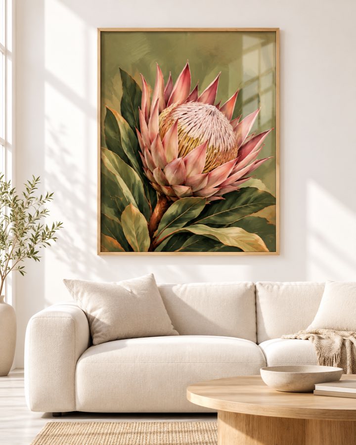 Tableau Protéa Rose — collection Tropical