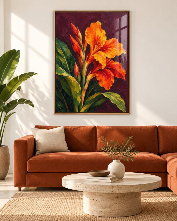 Tableau Canna Pourpre — collection Tropical